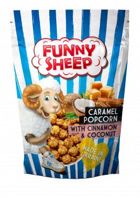 Попкорн у карамелі з корицею та кокосом