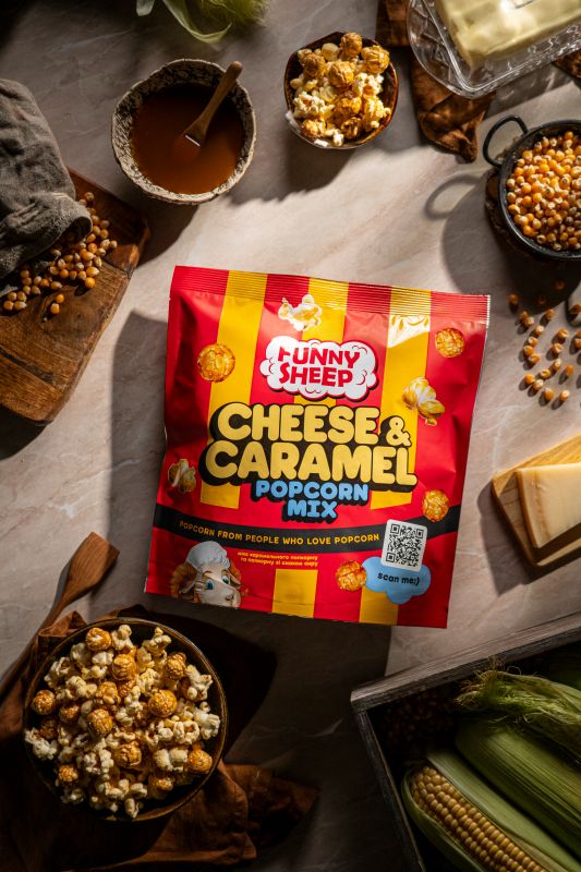 MIX попкорну в карамелі та попкорну з сиром